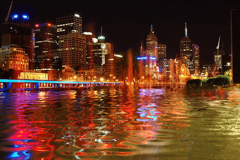 Night lights city view