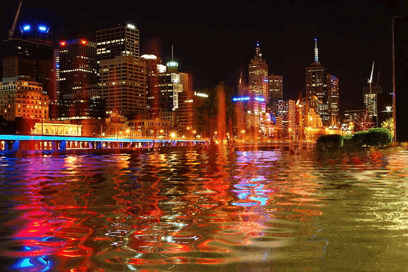 Night lights city view